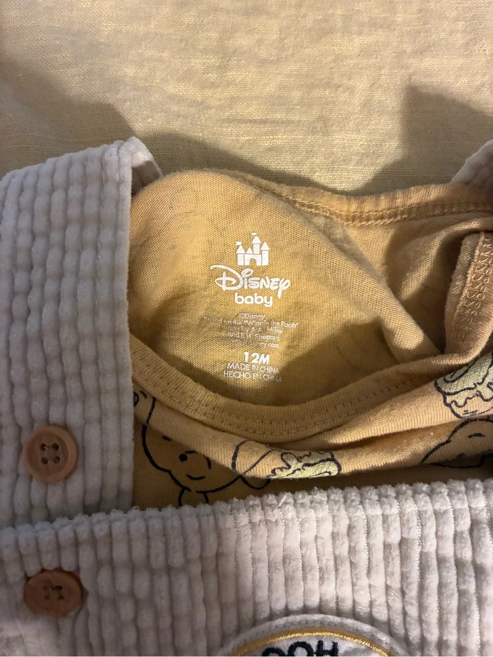 Disney Winnie the Pooh 12 month Corduroy Baby Overalls